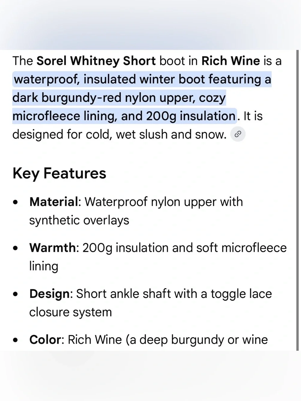 Sorel insulated ankle